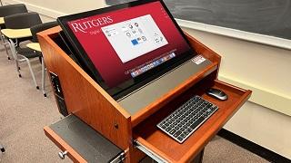 The Digital Classroom Lectern in Hickman Hall 114 includes a new Mac keyboard.