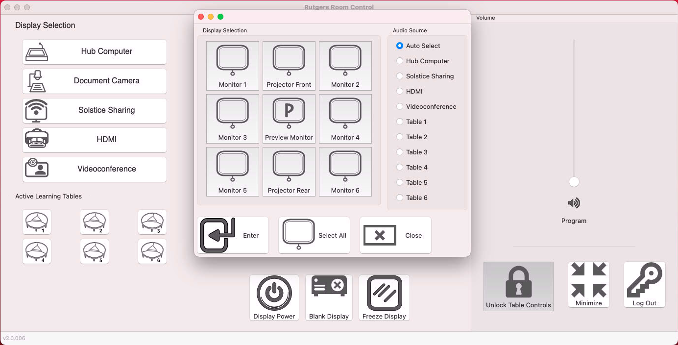 Collaborative Instructor Hub - Display Selector